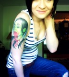 Davey Havok Of AFI Zombified Tattoo on Girl's Upper Arm