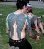 Davey Havok's Huge Wing Back Tattoo