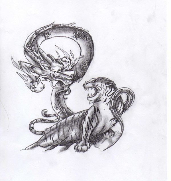 Tattoo Tiger Dragon Artwork