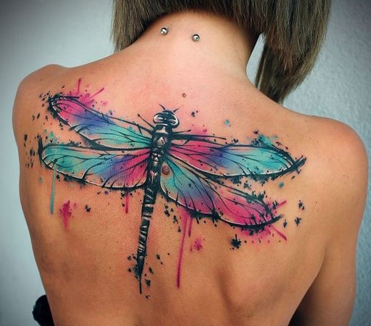Dragonfly watercolor tattoo