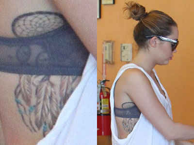 Miley Cyrus Shows off Dream Catcher Tattoo