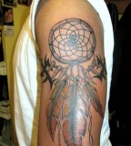 Great Dreamcatcher Tattoo Designs on Arm for Men