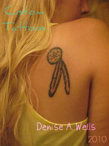 Native American Dreamcatcher Feather Tattoo Designs by Denise