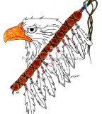 Pencil Sketch Tattoo Drawing Eagle and Eagle's Feather Totem