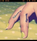 Beautiful Harry Potter Spell Expecto Patronum Tattoo on Side Fingers
