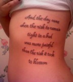 Life Is Beautiful Quotes Tattoos on Side Body