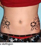 Cute Feminine Swirly Stars Hips Tattoo Designs for Women