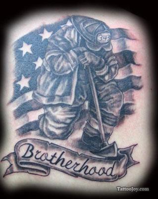 Amazing Design Firefighter Tattoo Brotherhood