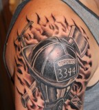 Black Design Fireman Tattoo PIctures