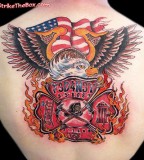 Sleeve Back Firefighter Tattoos PIctures