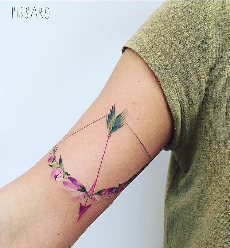 flower-bow-and-arrow-tattoo-by-pissaro_tattoo