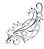 Tattoo Swirl Stars Sketch