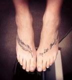 Lettering Tattoo Designs on Feet