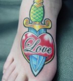 Painful Tattoo Design on Foot for Men