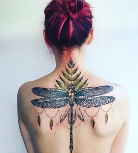 full back dragonfly tattoos for women