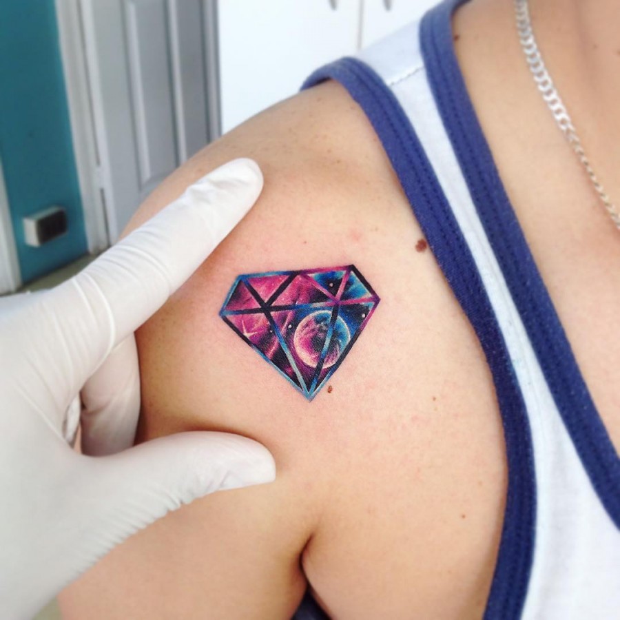 galaxy-diamond-watercolor-tattoo