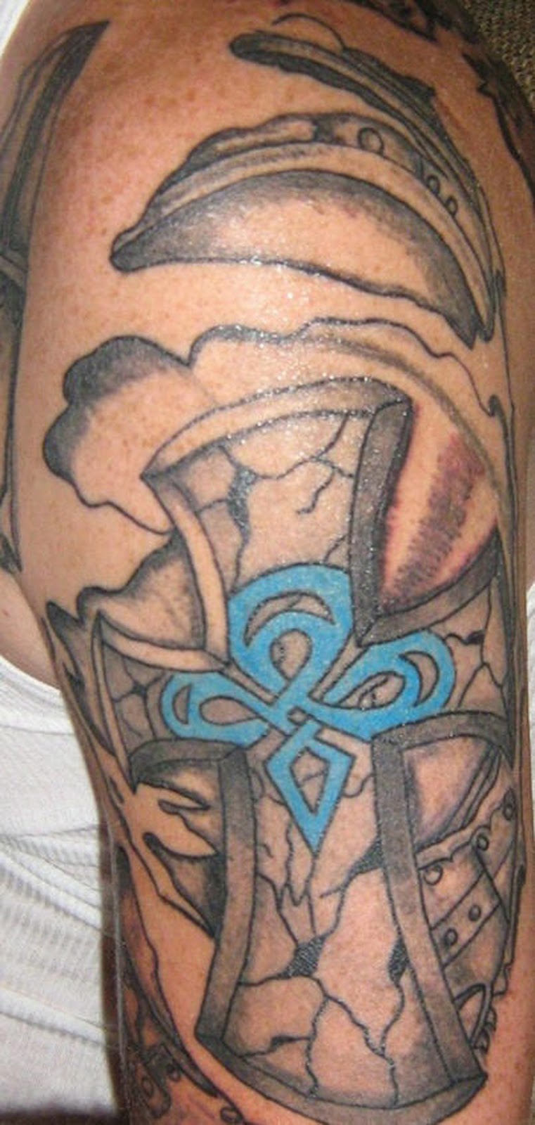 Cross Half Sleeve Tattoos for Men