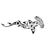 Glamorous Tribal Hammerhead Shark Tattoo Design Ideas
