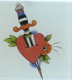 Splendid Heart And Dagger Tattoo Design Image