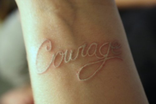 Courage Wrist Tattoo
