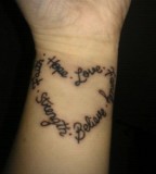 Heart Of Words  Tattoo Picture On Hand