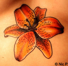 Orange Hawaiian Hibiscus Tattoo Design