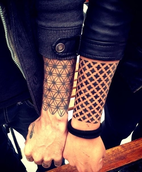 his and hers half sleeve couples tattoos