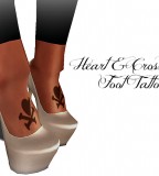 Exotic Horns and Halos Heart also Crossbones Foot Tattoo for Women