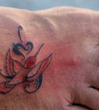 Tiny Hummingbird Tattoos Design on Foot
