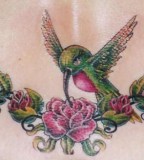Amazing Green Hummingbird Tattoo Design