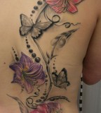 Lily Flowers Tatto Design on Back