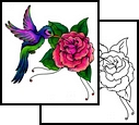 Purple and Green Hummingbird Tattoo Design 