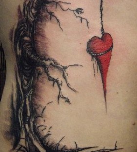 hung heart tattoos for women