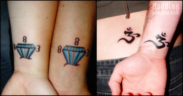 Blue Diamond Matching Tattoos Ideas