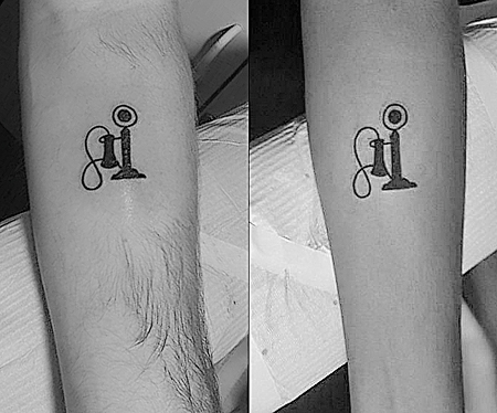 Initials Tattoos For Married Couples On Forearm