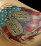 Astounding In Loving Memory American Flag Tattoo Design