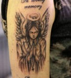Endearing In Loving Memory Angel Tattoo Design Pic