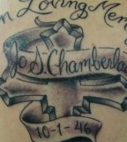 Lovely Chamberlain In Loving Memory Tattoo Design Picture