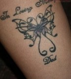Beautiful Butterfly In Loving Memory Tattoo Design Pic