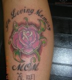 In Loving Memory Of Mom Pink Rose Tattoo Design Picture