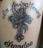 Loving Memory Grandpa Cross Tattoo Design Picture