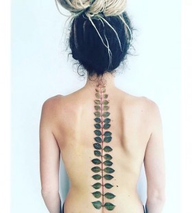 leaf print tattoos for women