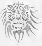 Lion Face Tattoo Sketch Design 