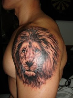Cool Shoulder / Upper-arm Lion Tattoo Designs for Men