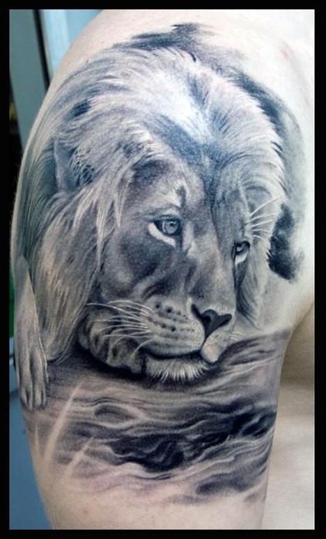 Lion Tattoo Designs for Men - Shoulder Animal Tattoos for ...