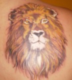 Awesome Lion Head Back-Tattoo - Animal Tattoos