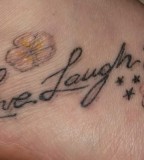 Live Laugh Love Tattoos On Foot