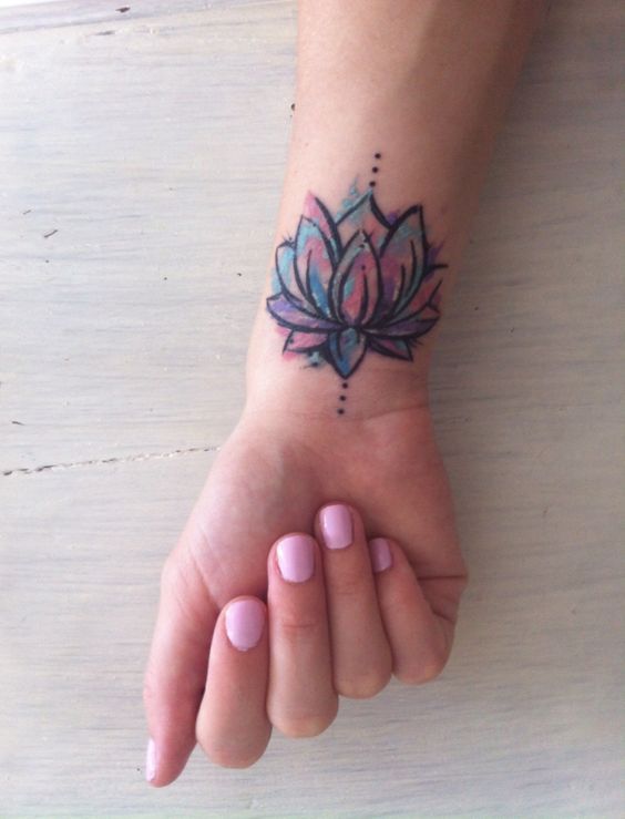 Lotus watercolor tattoo