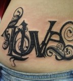 Love Tattoo Ideas on Abdomen