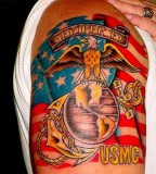 Full Color Tattoo Marine Corps